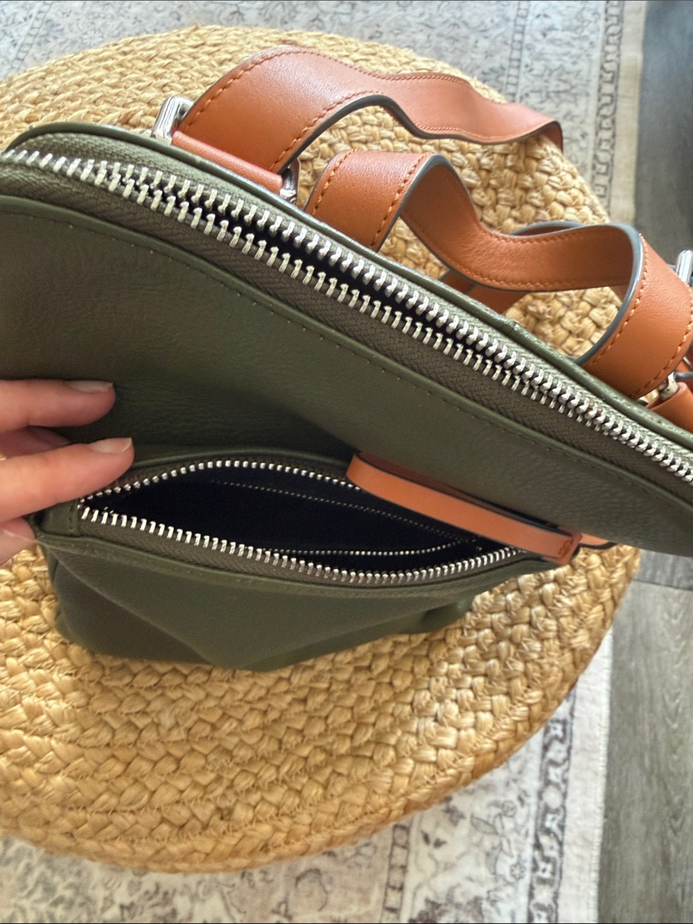 The Horse Olive Green Leather Backpack with Tan Straps - Picture 13 of 14